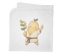 Azeeda 'Karate Potato' Baby Blanket - White (BY00052815)