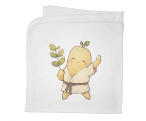 Azeeda 'Karate Potato' Baby Blanket - White (BY00052815)