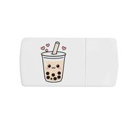 Azeeda 'Kawaii Bubble Tea' Pill Box with Tablet Splitter (PI00041720)