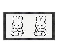 Azeeda 'Kawaii Bunny Holding Heart' Pet Feeding Mat (PM00036431)