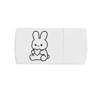 Azeeda 'Kawaii Bunny Holding Heart' Pill Box with Tablet Splitter (PI00041545)