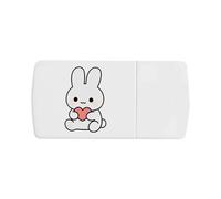 Azeeda 'Kawaii Bunny Holding Heart' Pill Box with Tablet Splitter (PI00041546)