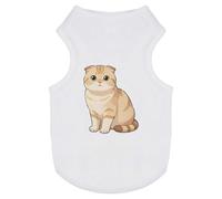 Azeeda 'Kawaii Scottish Fold Cat' Pet Dog/Cat T-Shirt, S (PT00180149)