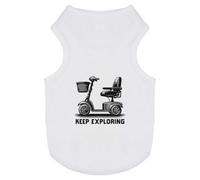 Azeeda 'Keep Exploring Mobility Scooter' Pet Dog/Cat T-Shirt, L (PT00196319)