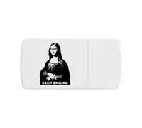 Azeeda 'Keep Smiling Mona Lisa' Pill Box with Tablet Splitter (PI00042067)