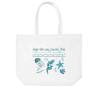 Azeeda 'Keep The Sea Plastic Free' Tote Shopping Bag For Life (BG00086328)