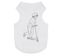 Azeeda 'Kid Playing with Scooter' Pet Dog/Cat T-Shirt, M (PT00177430)