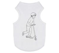 Azeeda 'Kid Playing with Scooter' Pet Dog/Cat T-Shirt, S (PT00177429)