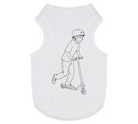 Azeeda 'Kid Playing with Scooter' Pet Dog/Cat T-Shirt, XS (PT00177428)
