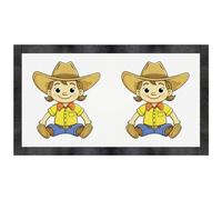 Azeeda 'Kid Wearing a Cowboy Hat' Pet Feeding Mat (PM00035360)