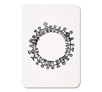 Azeeda 'Kids Holding Hands Circle' Rectangular Fridge Magnet - Decorative Refrigerator & Whiteboard Magnet for Home, Kitchen or Office - 70mm x 49mm (FM00049525)