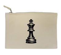 Azeeda 'King Chess Piece' Canvas Clutch Bag/Accessory Case (CL00048740)