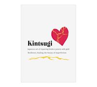Azeeda 'Kintsugi Heart' Wall Art Poster Print - Unframed Artwork for Home Decor - A2 Portrait (PP00369387)