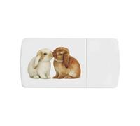 Azeeda 'Kissing Bunnies' Pill Box with Tablet Splitter (PI00041524)