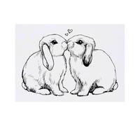 Azeeda 'Kissing Lop Eared Bunnies' Temporary Tattoo - A6 (TO00098657)