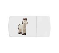 Azeeda 'Knitted Style Horse' Pill Box with Tablet Splitter (PI00042773)