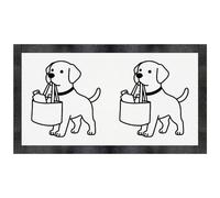 Azeeda 'Labrador Retriever Carrying Shopping' Pet Feeding Mat (PM00036580)