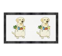 Azeeda 'Labrador Retriever Carrying Shopping' Pet Feeding Mat (PM00036581)