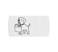 Azeeda 'Labrador Retriever Carrying Shopping' Pill Box with Tablet Splitter (PI00041695)