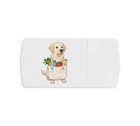 Azeeda 'Labrador Retriever Carrying Shopping' Pill Box with Tablet Splitter (PI00041696)