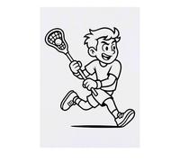 Azeeda 'Lacrosse Player Sport' Temporary Tattoo - Water Resistant, Skin-Safe, Non-Toxic Transfer (TO00087571)