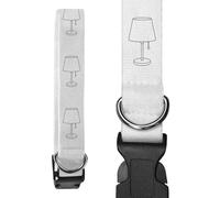 Azeeda 'Lamp Outline' Dog Collar - White, S (PR00084097)