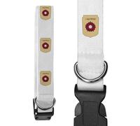 Azeeda 'Lancashire Rose Plaque' Dog Collar - White, L (PR00084602)