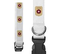 Azeeda 'Lancashire Rose Plaque' Dog Collar - White, S (PR00084601)