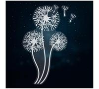 Azeeda Large 460mm 'Dandelion Clocks' Clear Static Window Cling Sticker/Decal (White) (WC00060675)