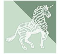 Azeeda Large 460mm 'Fantasy Zebra Unicorn' Clear Static Window Cling Sticker/Decal (White) (WC00136448)