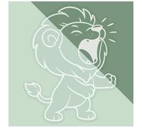 Azeeda Large 460mm 'Lion Roar' Clear Static Window Cling Sticker/Decal (White) (WC00137720)