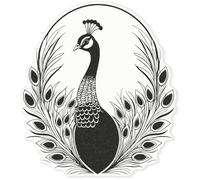 Azeeda Large 460mm 'Majestic Peacock' Clear Static Window Cling Sticker/Decal (Black) (WC00116177)