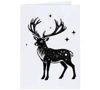 Azeeda Large (A4) 'Cosmic Deer' Blank Greeting Card (GC00089412)