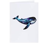Azeeda Large (A4) 'Cosmic Whale' Blank Greeting Card (GC00091408)