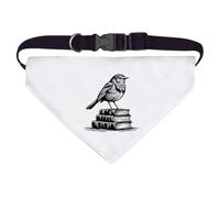 Azeeda Large 'Academic Robin Standing On Books' Dog/Cat/Pet Bandana (PD00067616)