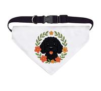 Azeeda Large 'Black Cockapoo Floral Wreath' Dog/Cat/Pet Bandana (PD00073570)