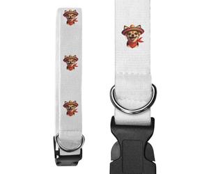 Azeeda Large 'Chihuahua Wearing Sombrero' Dog Collar (PR00078946)
