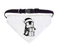 Azeeda Large 'Christmas Penguin with Gifts' Dog/Cat/Pet Bandana (PD00074334)