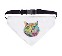Azeeda Large 'Colourful Cheshire Cat' Dog/Cat/Pet Bandana (PD00071730)