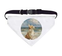 Azeeda Large 'Corgi on Beach' Dog/Cat/Pet Bandana (PD00083504)