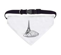 Azeeda Large 'Croissant & Eiffel Tower' Dog/Cat/Pet Bandana (PD00079374)