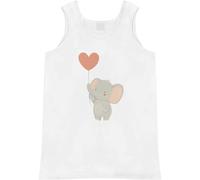 Azeeda Large 'Cute Baby Elephant Holding Heart Balloon' Adult Vest/Tank Top (AV00165613) White