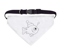 Azeeda Large 'Cute Fish Wearing Santa Hat' Dog/Cat/Pet Bandana (PD00074836)