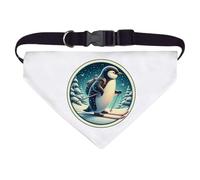 Azeeda Large 'Cute Penguin Winter Skiing Trip' Dog/Cat/Pet Bandana (PD00069992)