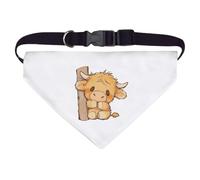 Azeeda Large 'Cute Shy Highland Cow' Dog/Cat/Pet Bandana (PD00082856)