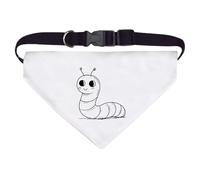 Azeeda Large 'Cute Smiling Worm' Dog/Cat/Pet Bandana (PD00072028)