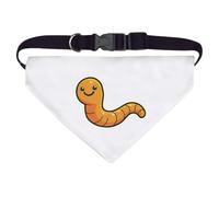 Azeeda Large 'Cute Smiling Worm' Dog/Cat/Pet Bandana (PD00072264)