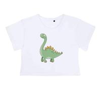 Azeeda Large 'Dinosaur' Adult's Cotton Crop Top (CO00044892) White