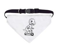 Azeeda Large 'Dinosaur on Scooter' Dog/Cat/Pet Bandana (PD00079696)