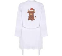 Azeeda Large 'Festive Highland Cow' Adult Dressing Robe/Gown (RO00122278)